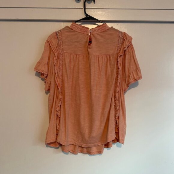 Free People Blouse Prairie Cottagecore Hippie Distressed Medium Like New $98 - Picture 4 of 13